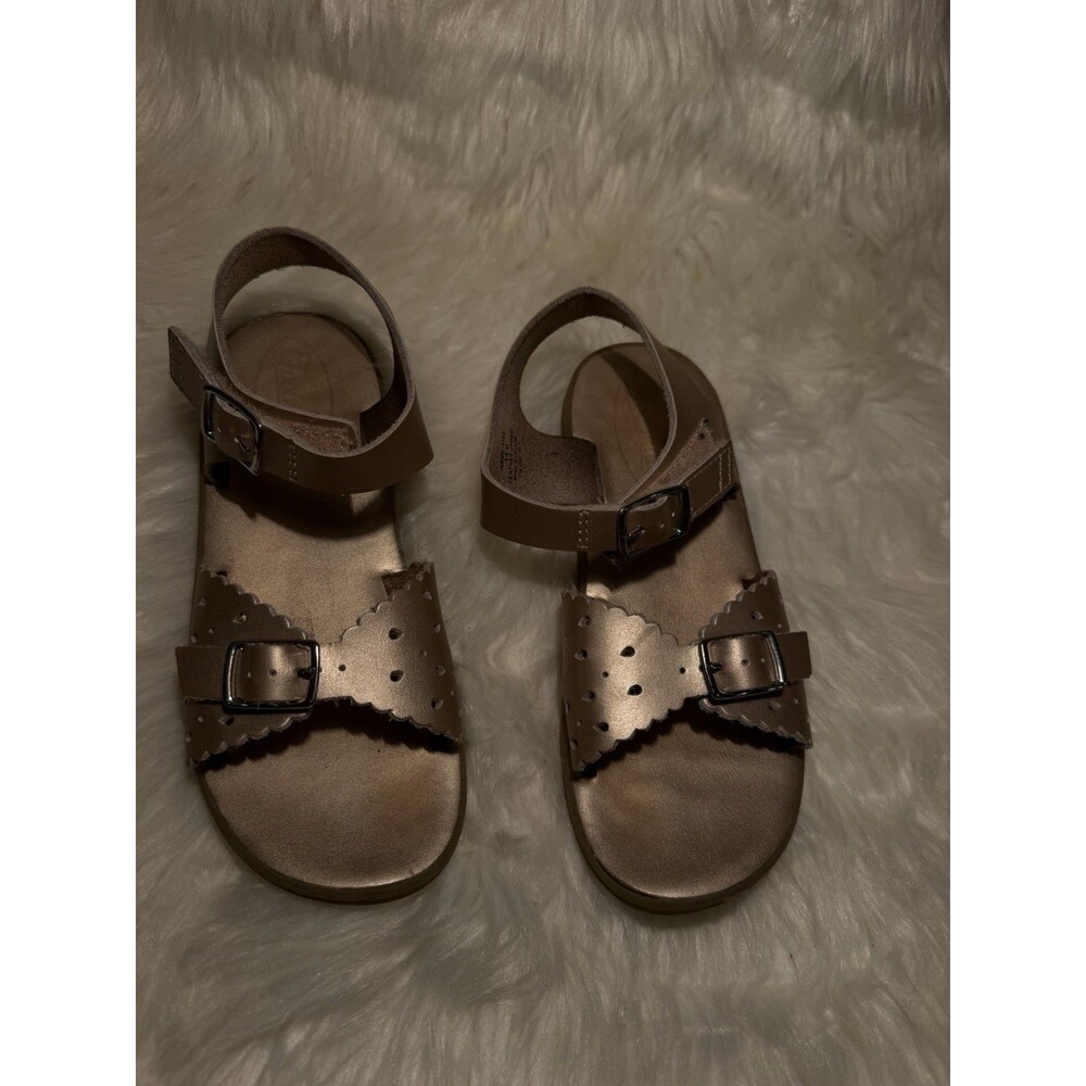 Footmates Rose Gold Leather Sandals, Kids Size 13